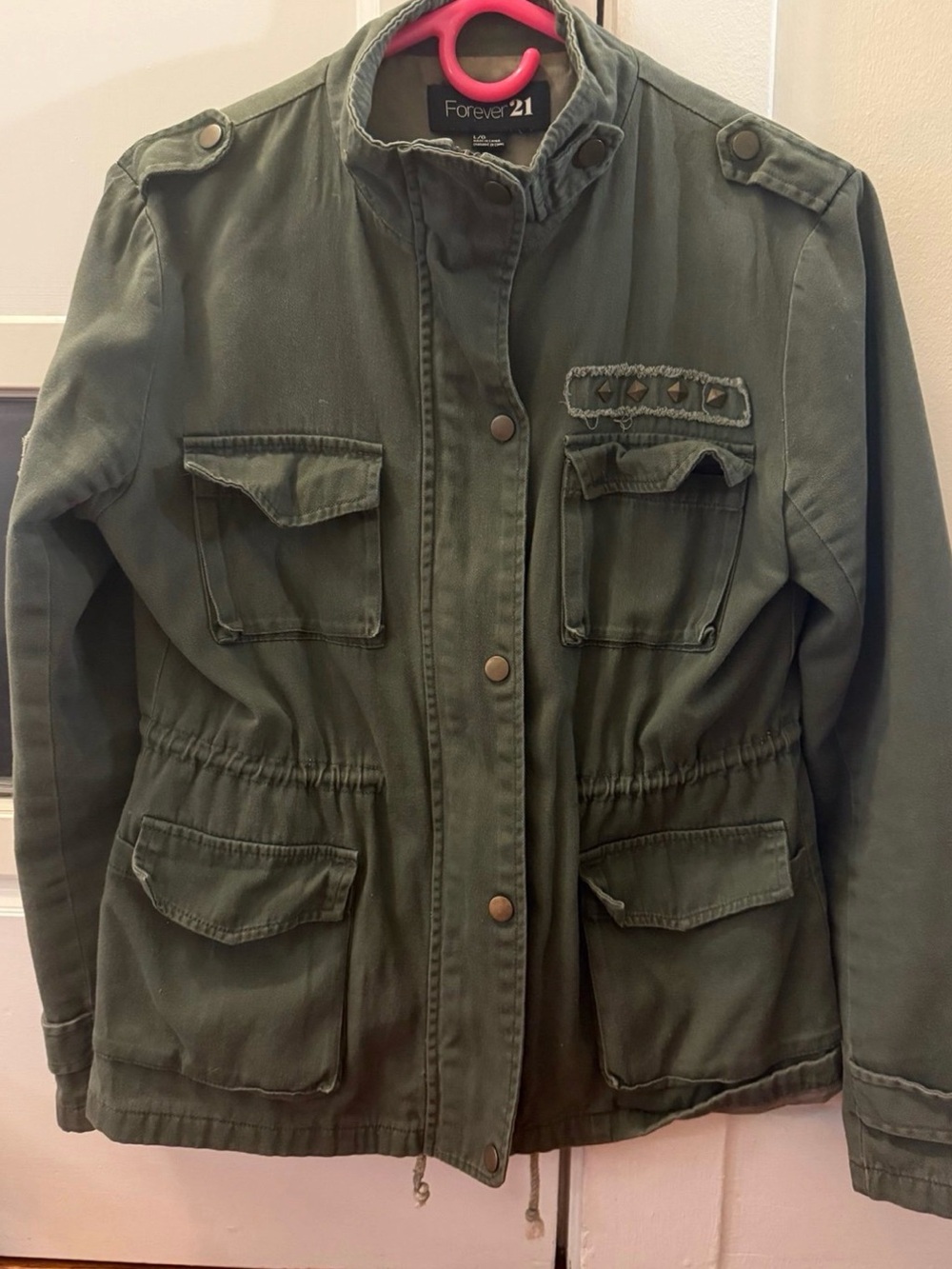 Forever 21 Olive Green Utility Jacket with Front Pockets